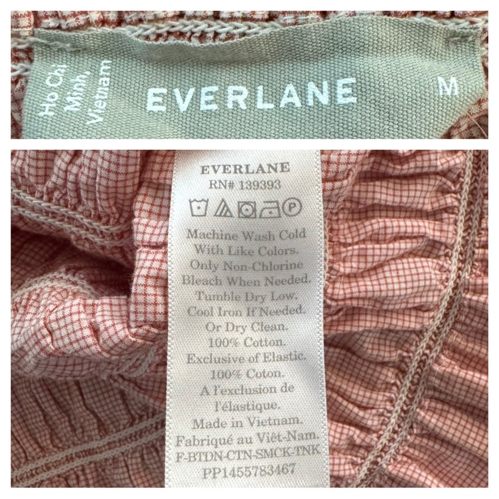 Everlane Smocked Cami Tank in Sedona Mini Check - Picture 8 of 11